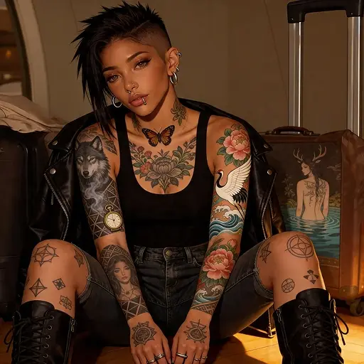 A tattooed Wollo character